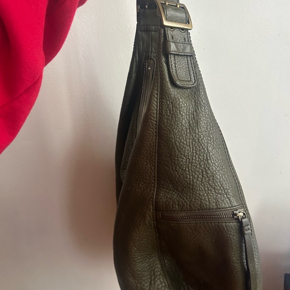Banana Republic Dark Green Leather Shoulder Bag - Picture 4 of 5